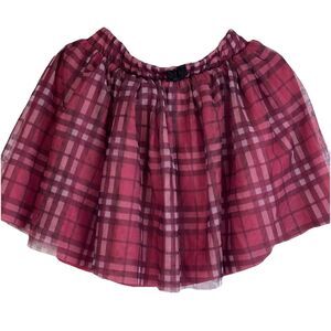 Disney Classic Mickey and Friends Burgundy Tutu Plaid Girl Skirt 3T Fall Casual
